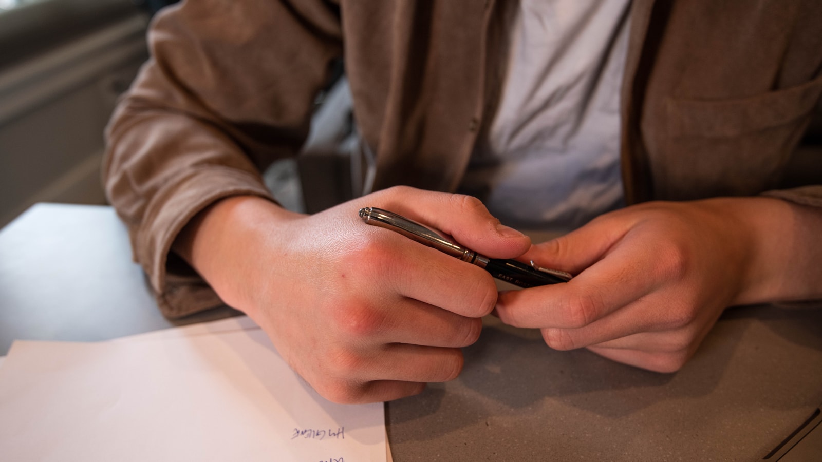 Business audit and compliance documents prepared for a review meeting