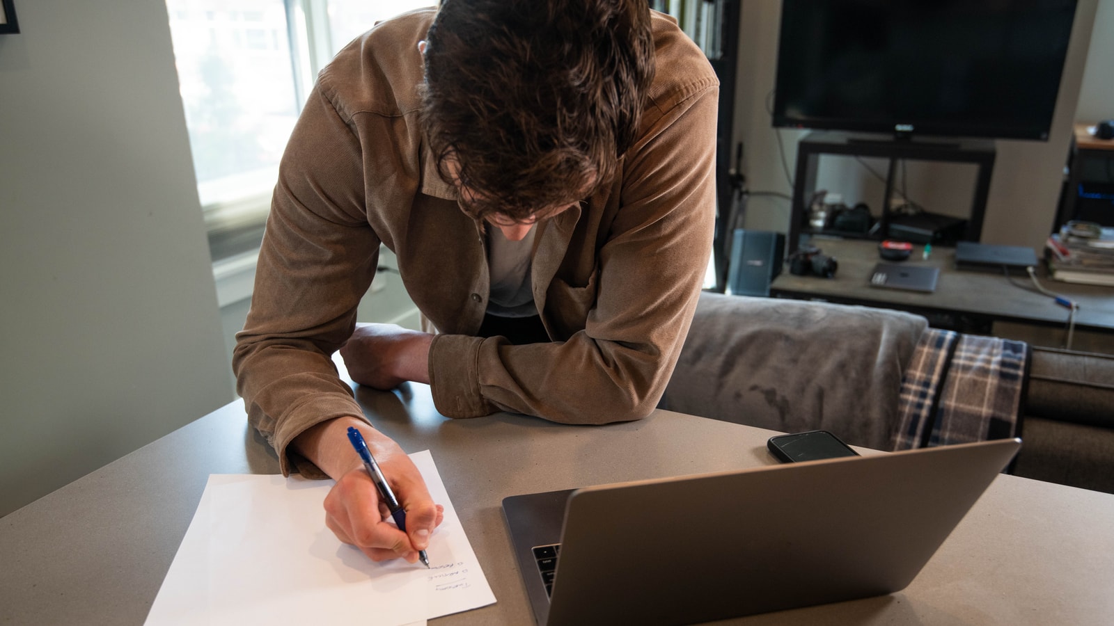 Business audit and compliance documents prepared for a review meeting